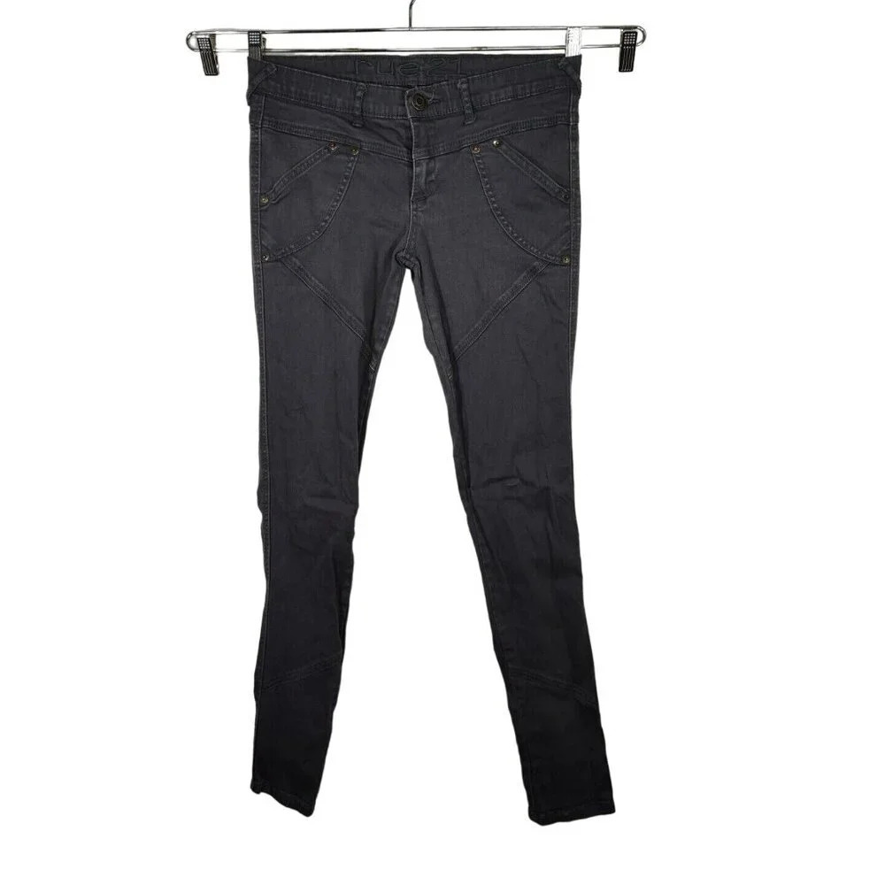Rue 21 Grey Skinny Jeans Juniors Size 9 10 Faded Broken-in